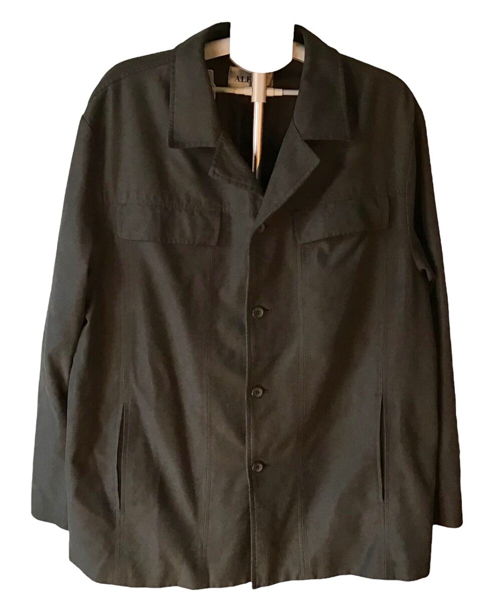 Vintage Alfani Gray Corduroy Button Down Shirt Jacket Men’s SZ XL